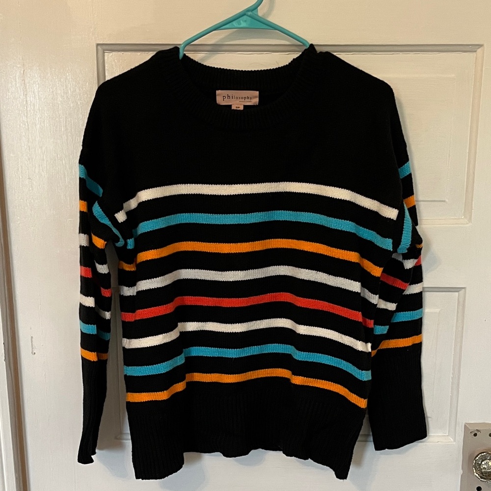 Philosophy Women's Black Striped Sweater